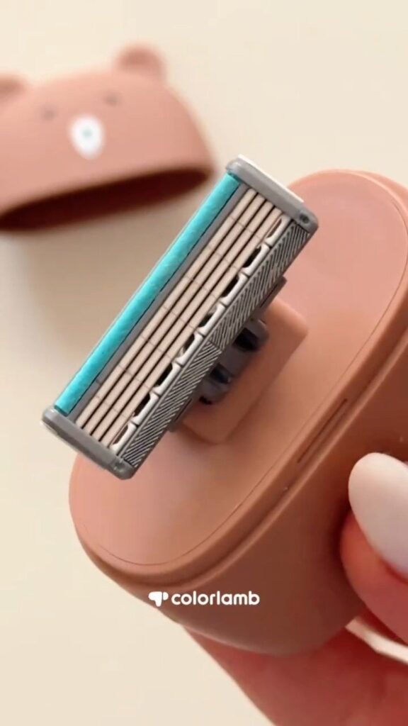 Colorlamb Mini Travel Razor Holder | Cute Silicone Bear/Animal Case with Hidden Razor Compartment - Photo 6