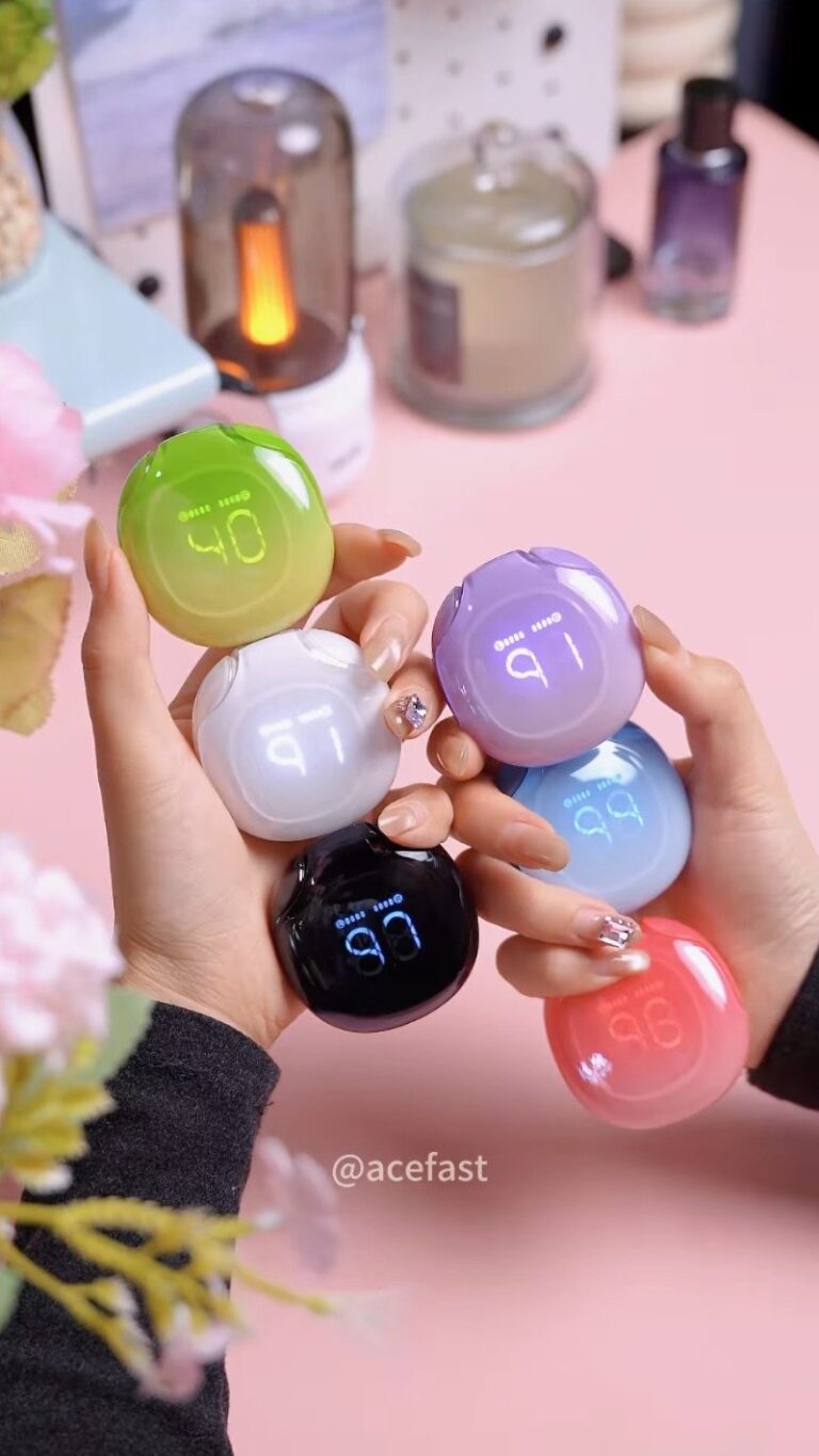 Wireless Earbuds with LED Battery Display Case | Colorful Glossy Jelly-Style Bluetooth Earbuds, Fun Candy Color Options