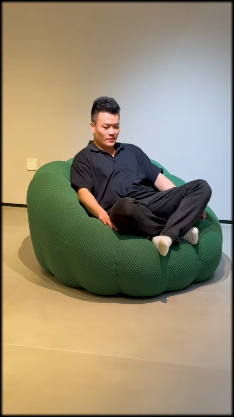 Oversized Pumpkin-Shape Bean Bag Lounge Chair | Giant Soft Mesh Fabric Floor Seat for Living Room, Bedroom & Gaming